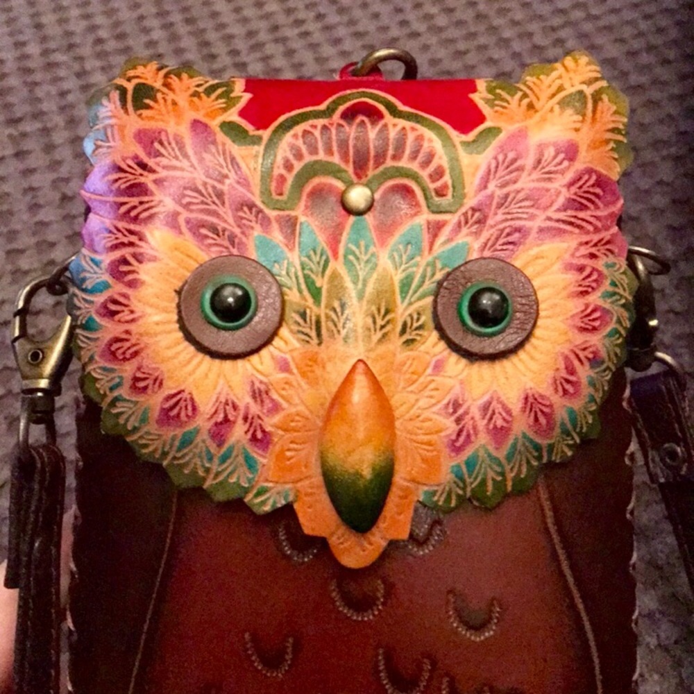 Owl • Cross body purse phone holder